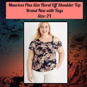 Maurices Plus Size Floral Off Shoulder Top 2X